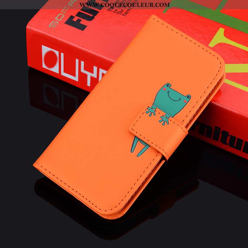 Coque Huawei Y6p Charmant Incassable Fluide Doux, Housse Huawei Y6p Cuir Carte Orange