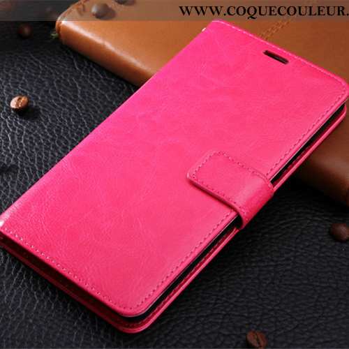 Coque Huawei Y6p Protection Clamshell Incassable, Housse Huawei Y6p Portefeuille Cuir Bordeaux