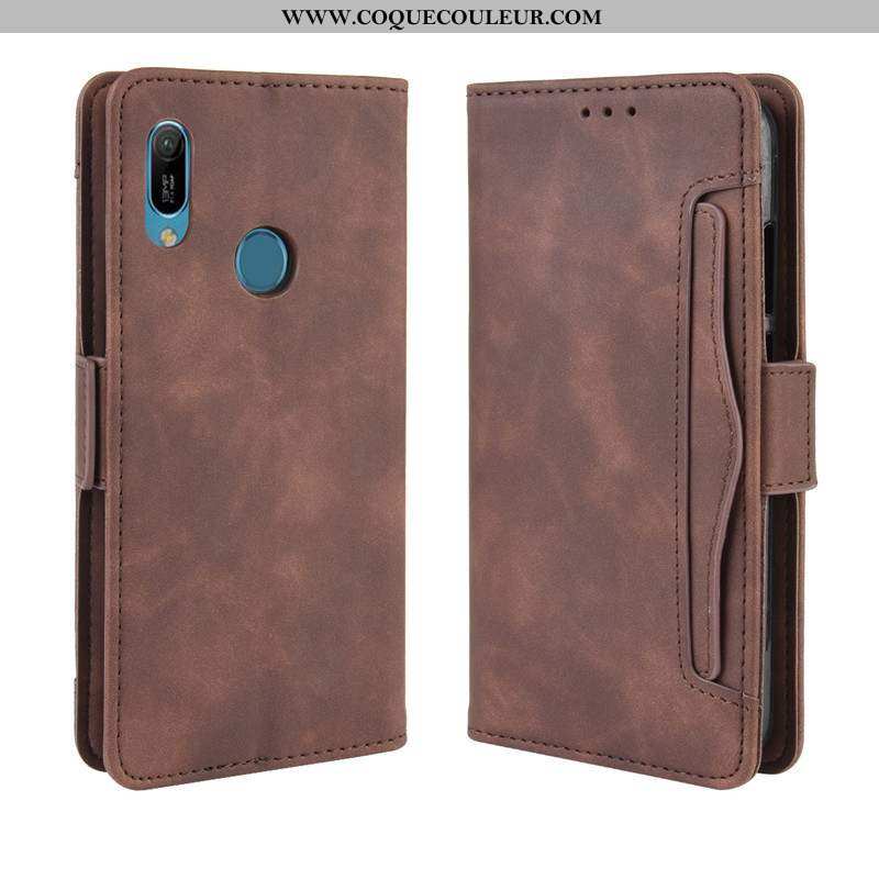 Étui Huawei Y6s Portefeuille Carte Téléphone Portable, Coque Huawei Y6s Protection Créatif Marron