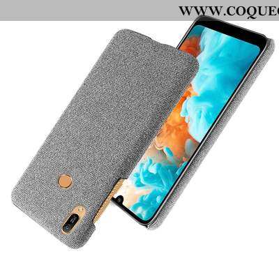 Coque Huawei Y6s Protection Difficile Gris, Housse Huawei Y6s Délavé En Daim Modèle Fleurie Gris