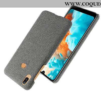 Coque Huawei Y6s Protection Difficile Gris, Housse Huawei Y6s Délavé En Daim Modèle Fleurie Gris