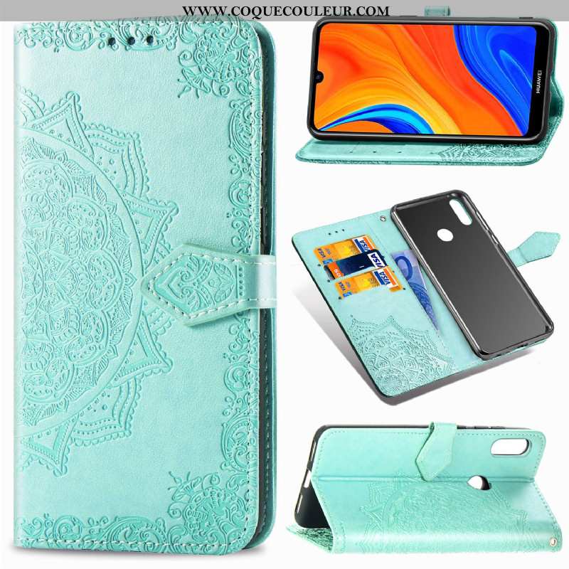 Étui Huawei Y6s Créatif Incassable Coque, Coque Huawei Y6s Cuir Verte