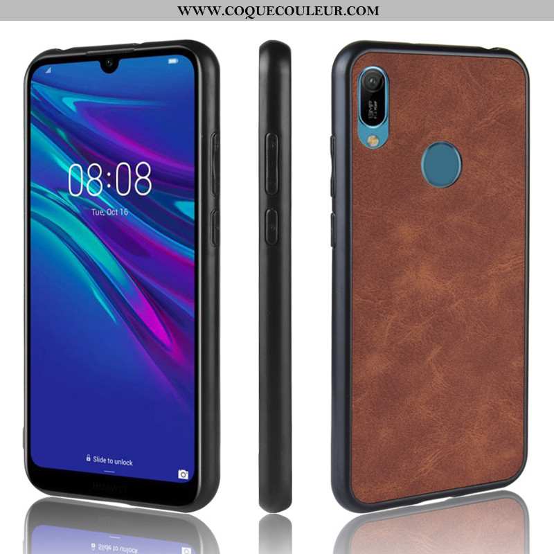 Étui Huawei Y6s Cuir Difficile Étui, Coque Huawei Y6s Protection Tout Compris Noir