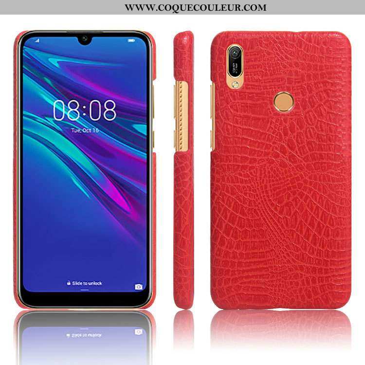 Étui Huawei Y6s Protection Modèle Fleurie Couleur Unie, Coque Huawei Y6s Cuir Crocodile Noir