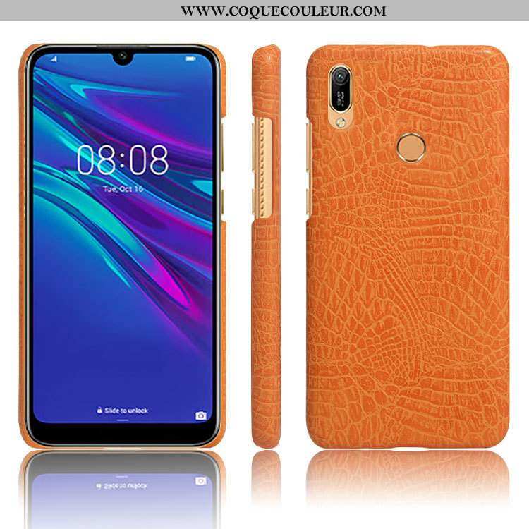 Étui Huawei Y6s Protection Modèle Fleurie Couleur Unie, Coque Huawei Y6s Cuir Crocodile Noir