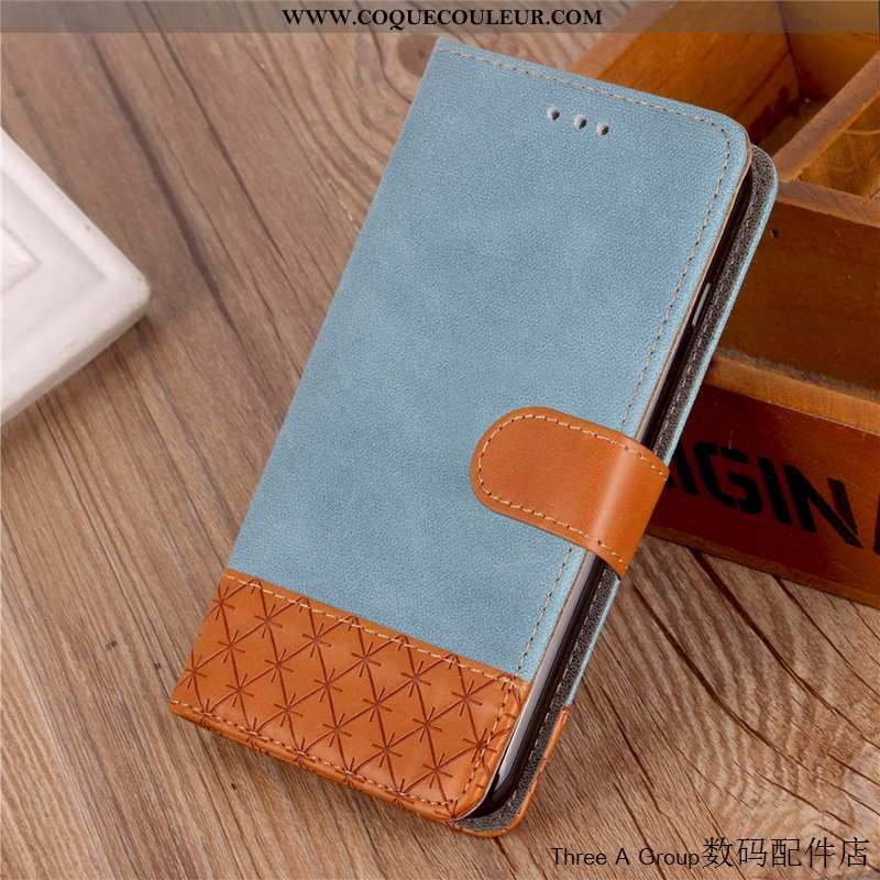 Étui Huawei Y7 2020 Tendance Téléphone Portable Housse, Coque Huawei Y7 2020 Cuir 2020 Bleu