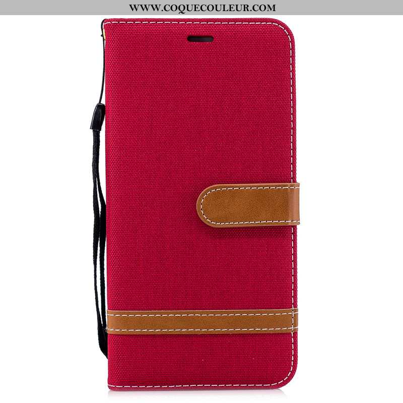 Housse Huawei Y7 2020 Cuir 2020 Coque, Étui Huawei Y7 2020 Protection Rouge