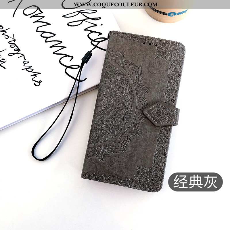 Étui Huawei Y7 2020 Fluide Doux Carte Incassable, Coque Huawei Y7 2020 Gaufrage Téléphone Portable R