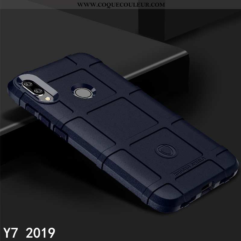 Étui Huawei Y7 2020 Délavé En Daim Modèle Fleurie Tendance, Coque Huawei Y7 2020 Personnalité Noir