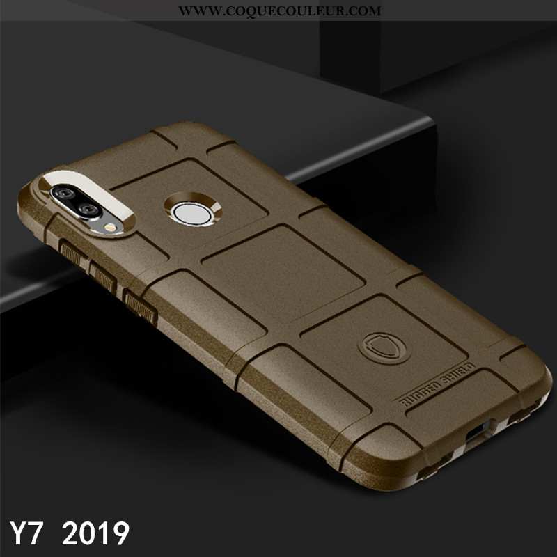 Étui Huawei Y7 2020 Délavé En Daim Modèle Fleurie Tendance, Coque Huawei Y7 2020 Personnalité Noir