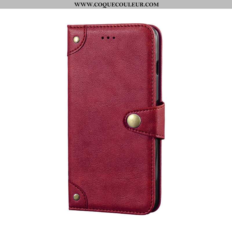 Étui Huawei Y7 2020 Portefeuille Créatif Rouge, Coque Huawei Y7 2020 Cuir Téléphone Portable Rouge