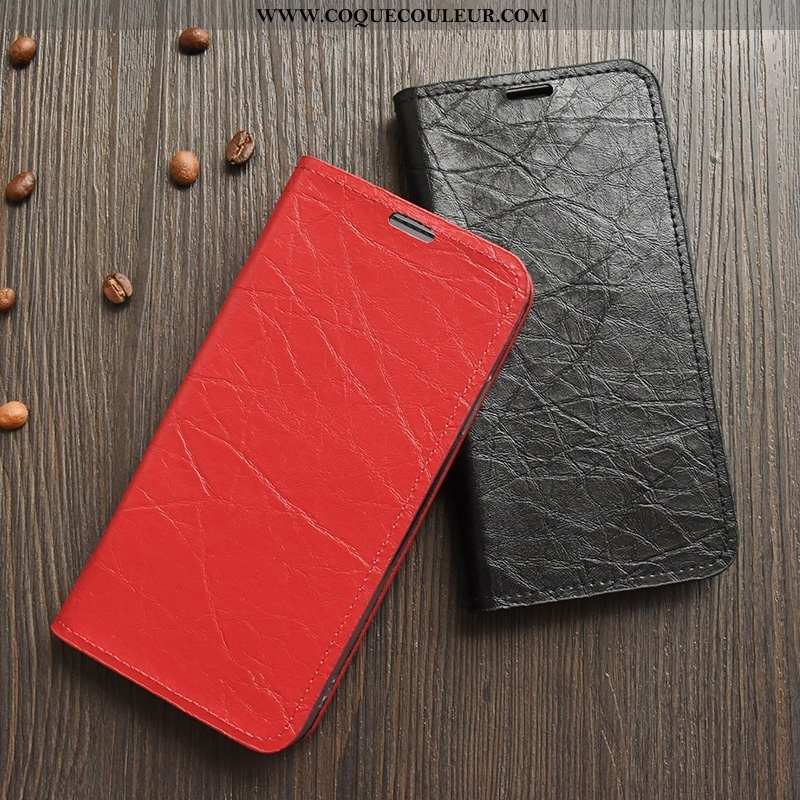 Coque Huawei Y7 2020 Cuir Étui Housse, Housse Huawei Y7 2020 Silicone Légère Rouge