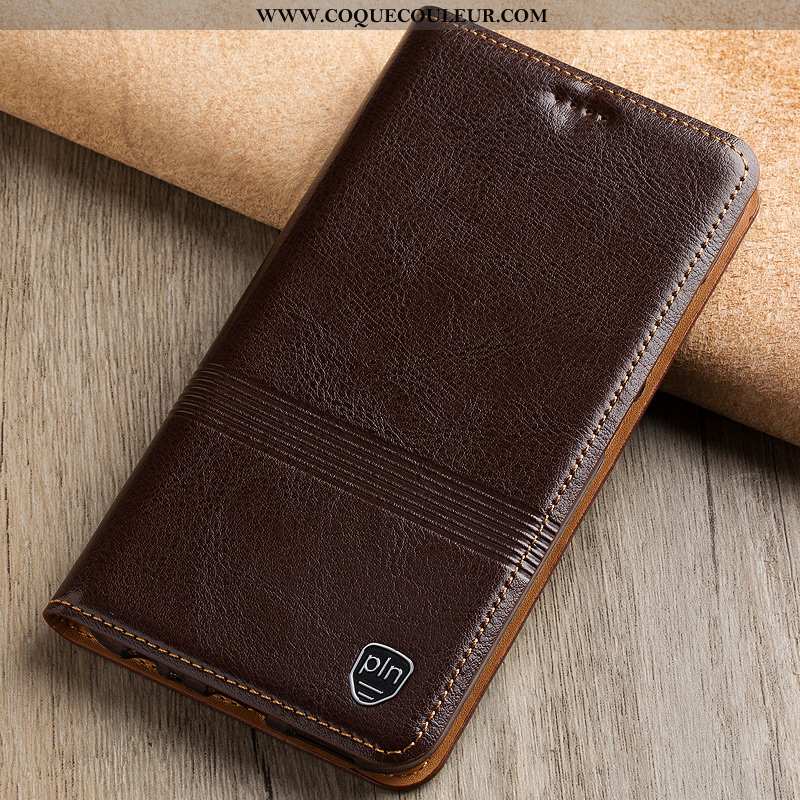 Étui Lg G6 Protection Cuir Marron, Coque Lg G6 Cuir Véritable Marron