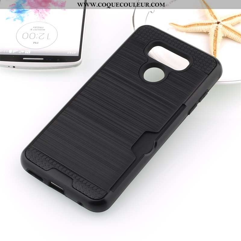 Housse Lg G6 Protection Coque Noir, Étui Lg G6 Téléphone Portable Soie Noir