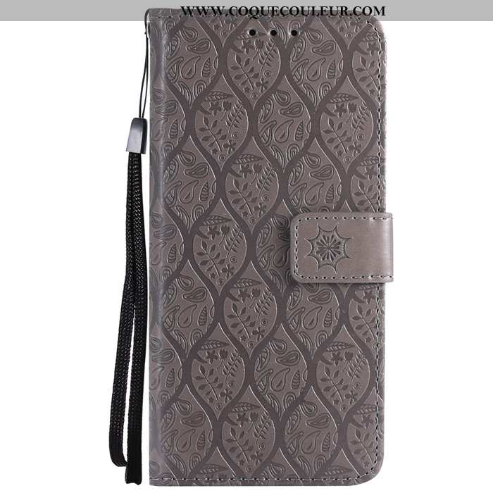 Housse Lg G6 Protection Incassable Carte, Étui Lg G6 Cuir Téléphone Portable Gris