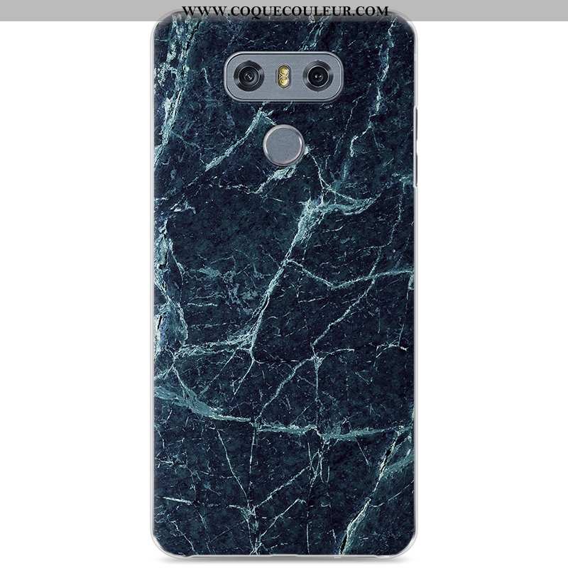 Housse Lg G6 En Bois Simple Bleu Marin, Étui Lg G6 Modèle Fleurie Nouveau Bleu Foncé