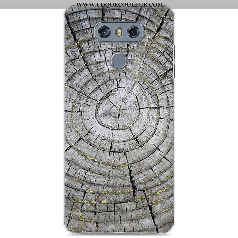 Housse Lg G6 En Bois Simple Bleu Marin, Étui Lg G6 Modèle Fleurie Nouveau Bleu Foncé