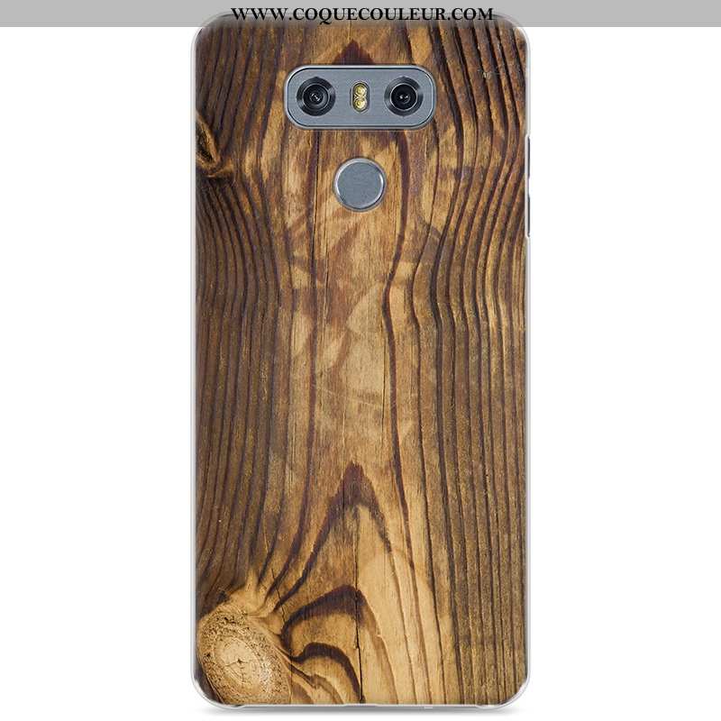 Housse Lg G6 En Bois Simple Bleu Marin, Étui Lg G6 Modèle Fleurie Nouveau Bleu Foncé