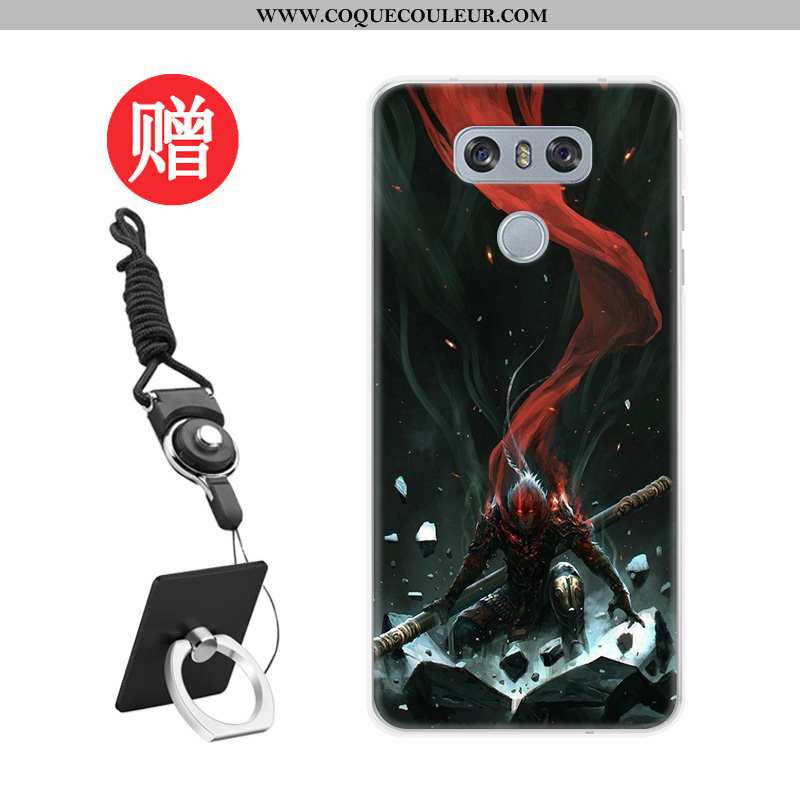 Étui Lg G6 Dessin Animé Téléphone Portable Rouge, Coque Lg G6 Tendance Membrane Rouge