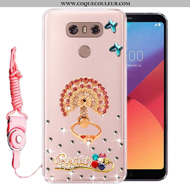 Étui Lg G6 Strass Incassable Protection, Coque Lg G6 Fluide Doux Rose