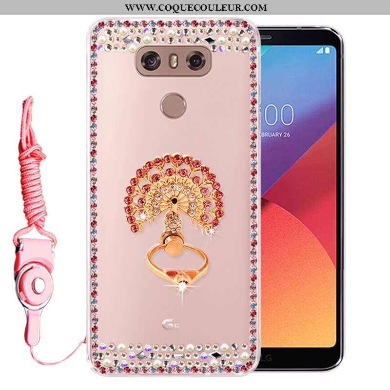 Étui Lg G6 Strass Incassable Protection, Coque Lg G6 Fluide Doux Rose