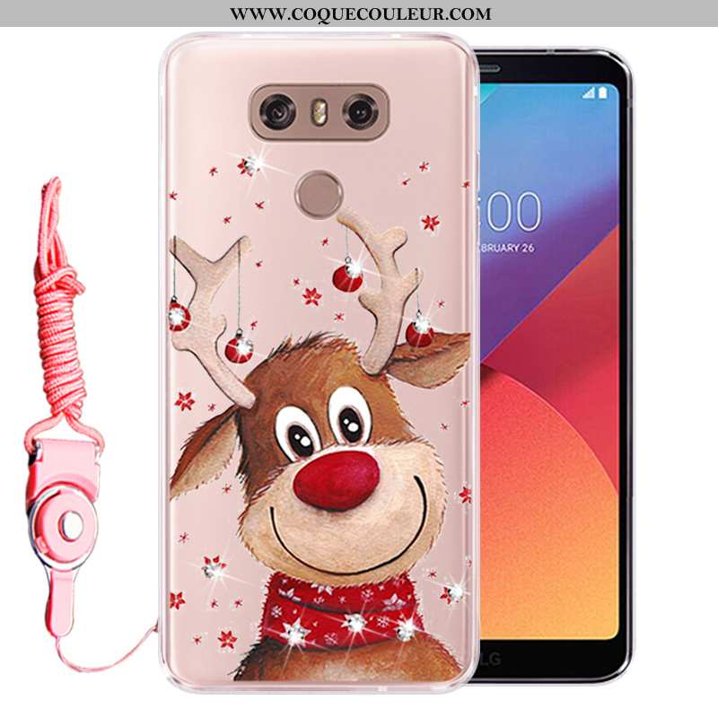 Étui Lg G6 Strass Incassable Protection, Coque Lg G6 Fluide Doux Rose