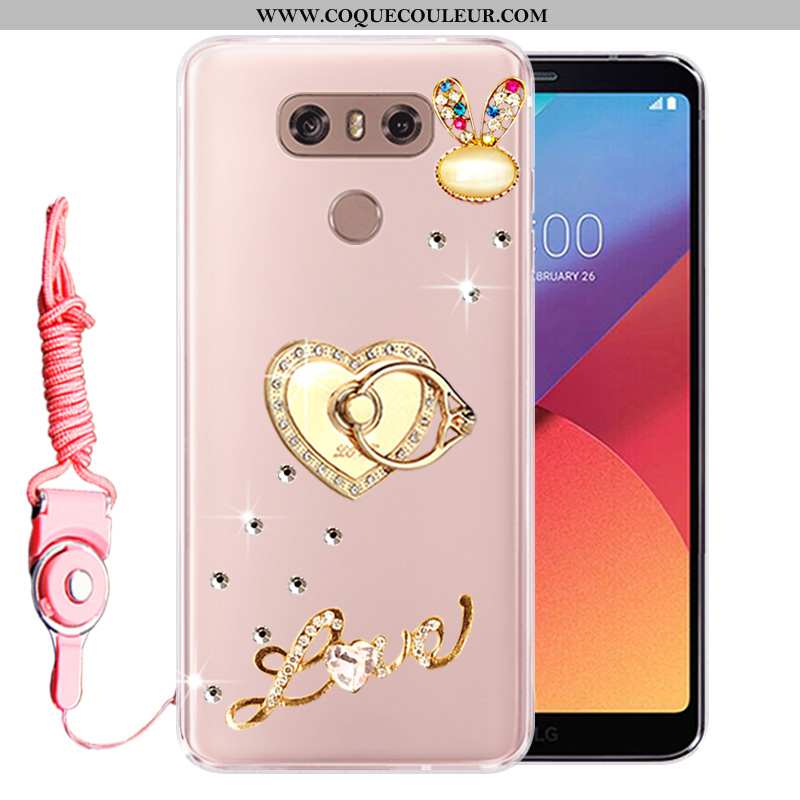 Étui Lg G6 Strass Incassable Protection, Coque Lg G6 Fluide Doux Rose