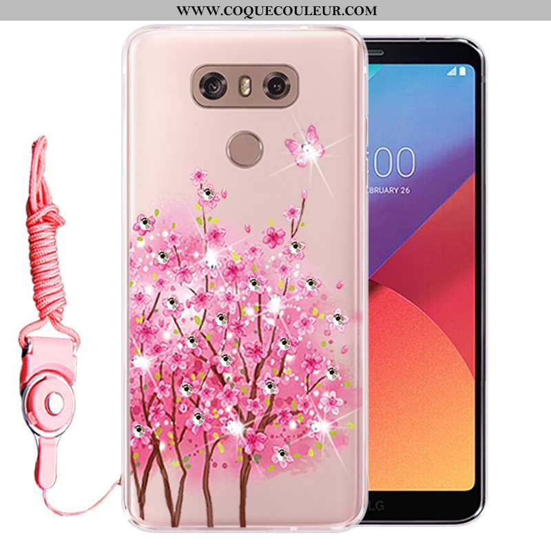 Étui Lg G6 Strass Incassable Protection, Coque Lg G6 Fluide Doux Rose