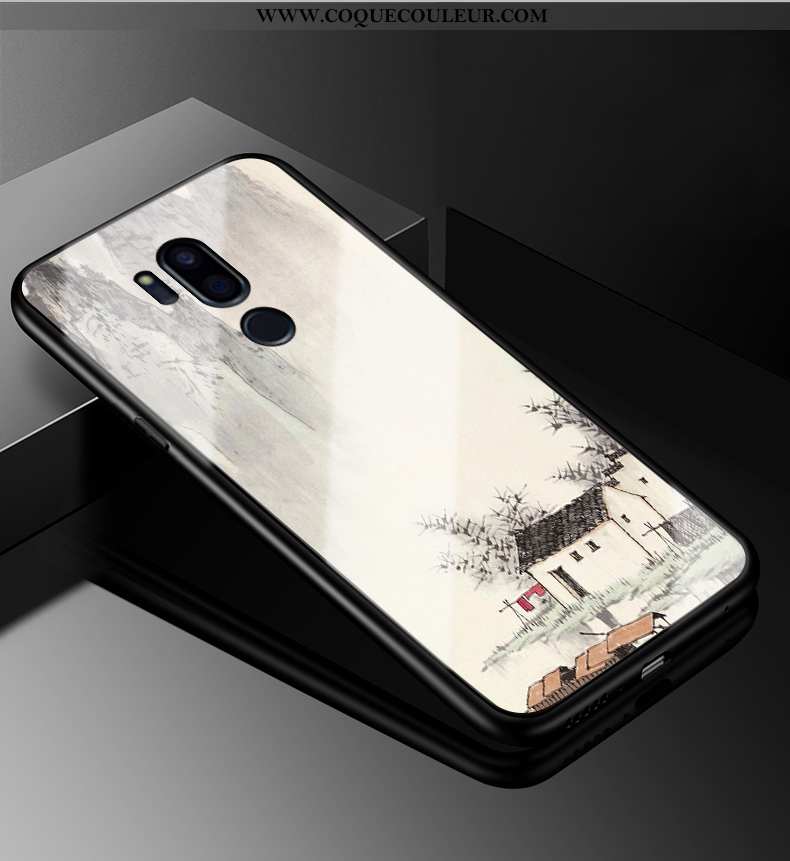 Étui Lg G7 Thinq Fluide Doux Tendance Verre, Coque Lg G7 Thinq Silicone Tout Compris Blanche