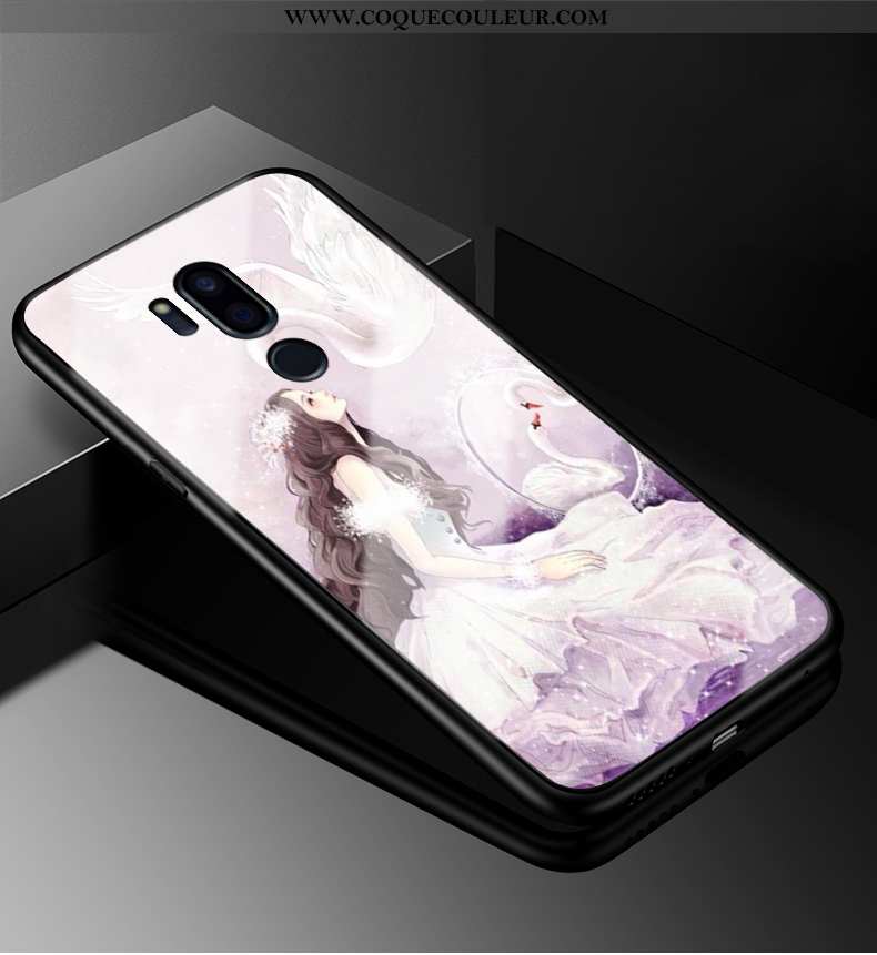 Étui Lg G7 Thinq Fluide Doux Tendance Verre, Coque Lg G7 Thinq Silicone Tout Compris Blanche