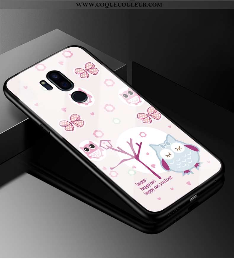 Étui Lg G7 Thinq Protection Tendance Silicone, Coque Lg G7 Thinq Verre Rose