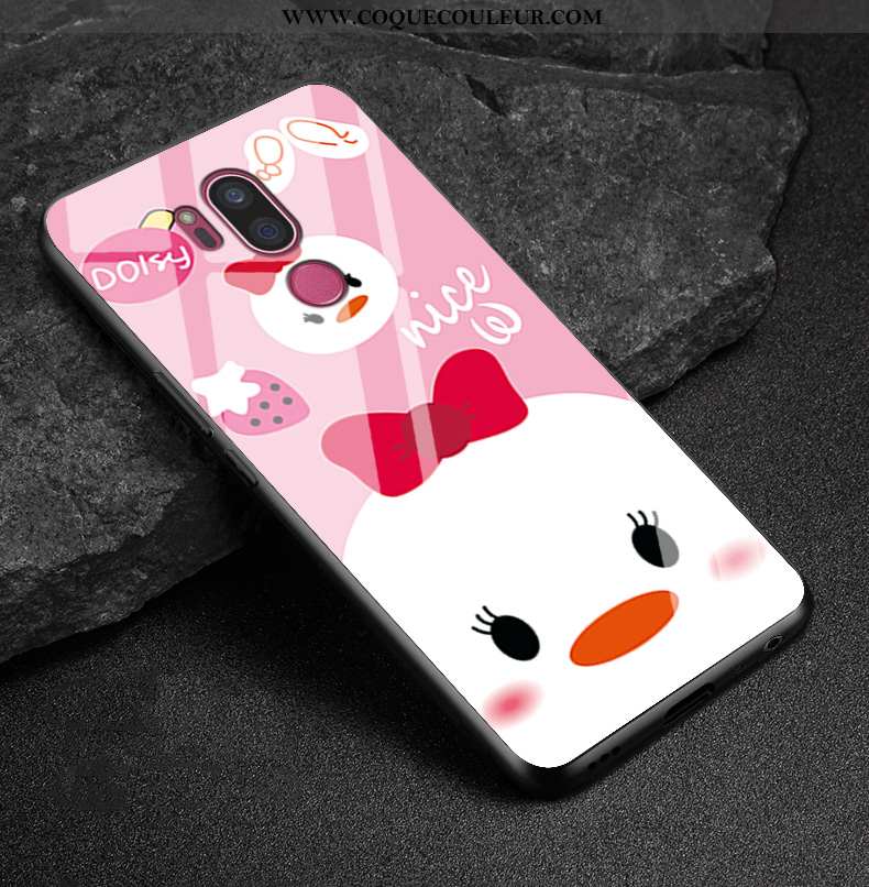 Coque Lg G7 Thinq Créatif Silicone Tendance, Housse Lg G7 Thinq Dessin Animé Incassable Rose