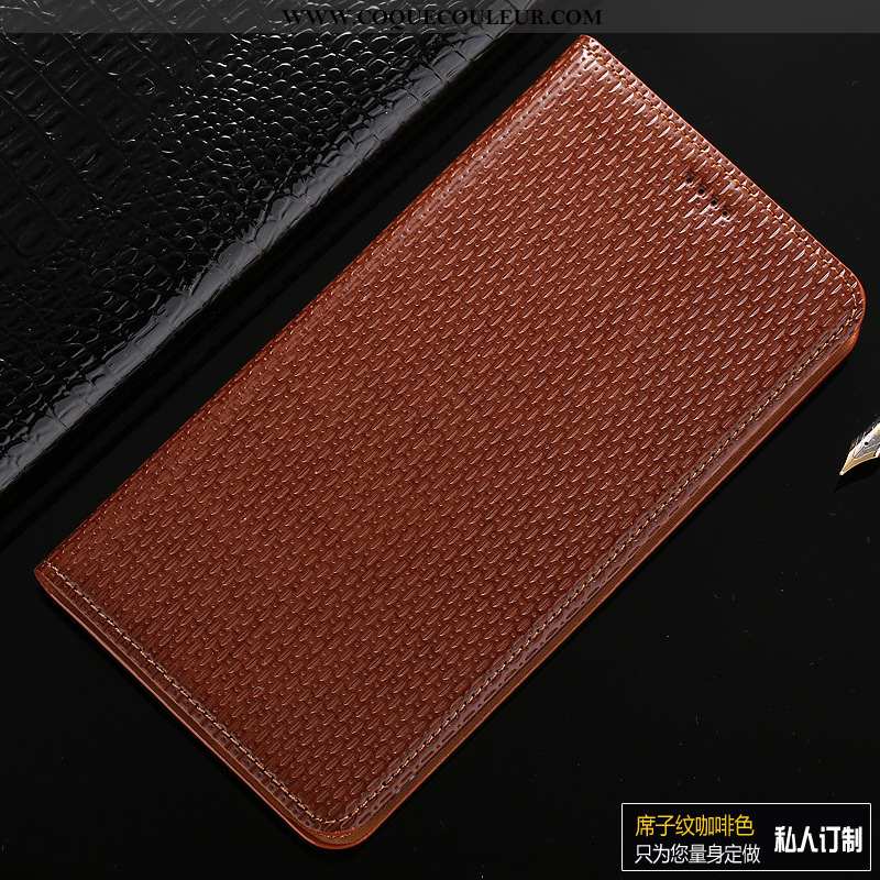 Étui Lg G7 Thinq Cuir Véritable Marron, Coque Lg G7 Thinq Cuir Tout Compris Marron