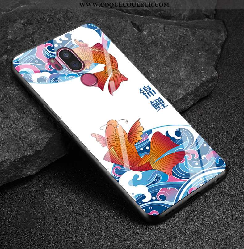 Étui Lg G7 Thinq Dessin Animé Fluide Doux Créatif, Coque Lg G7 Thinq Tendance Protection Blanche