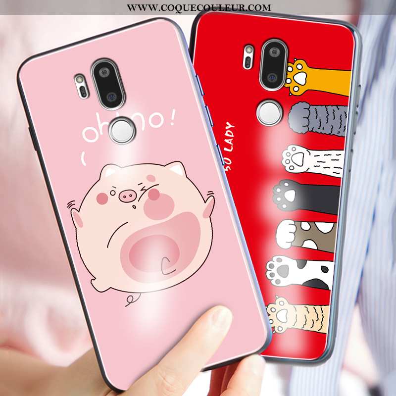 Coque Lg G7 Thinq Protection Tout Compris Coque, Housse Lg G7 Thinq Verre Personnalité Rose