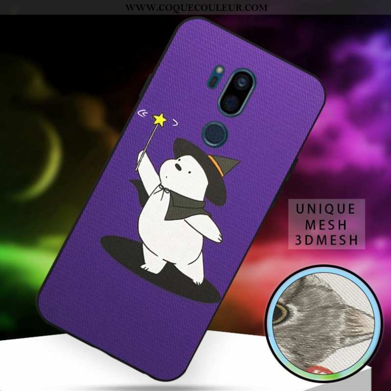 Housse Lg G7 Thinq Silicone Incassable Coque, Étui Lg G7 Thinq Dessin Animé Chat Blanche