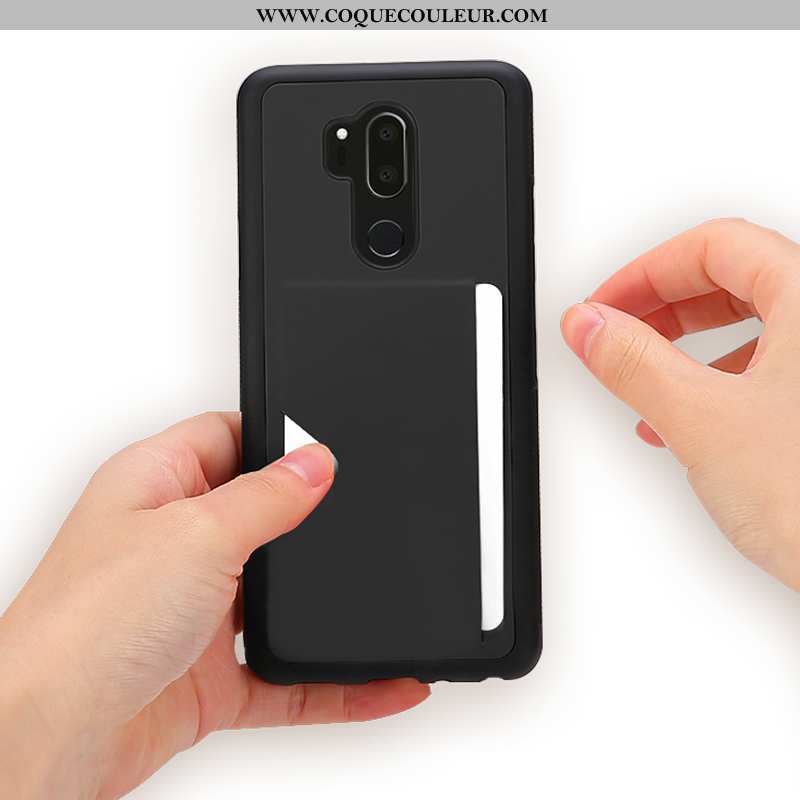 Housse Lg G7 Thinq Fluide Doux Cuir, Étui Lg G7 Thinq Protection Téléphone Portable Noir