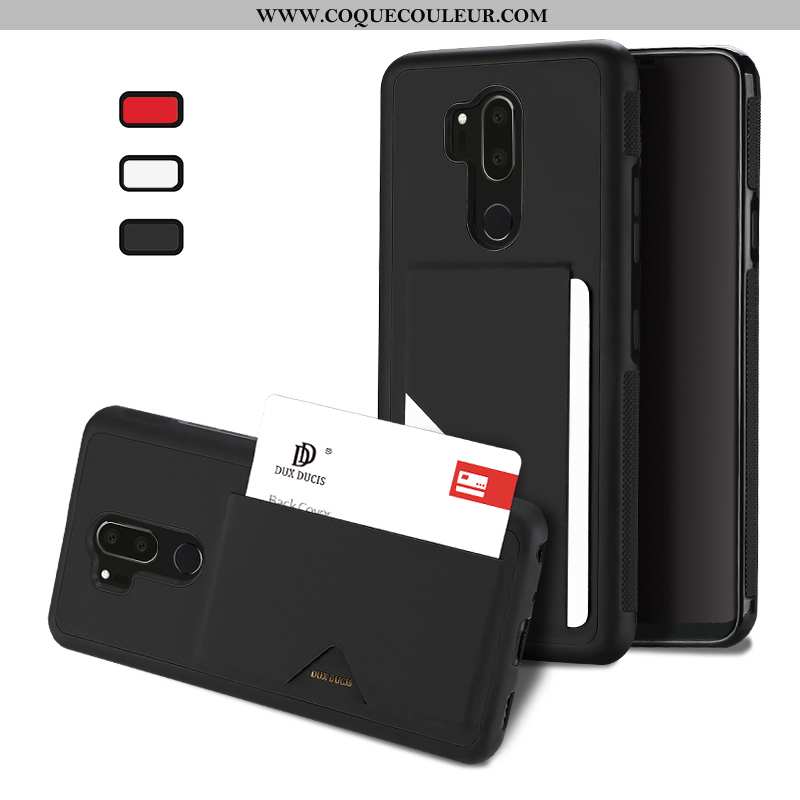Housse Lg G7 Thinq Fluide Doux Cuir, Étui Lg G7 Thinq Protection Téléphone Portable Noir