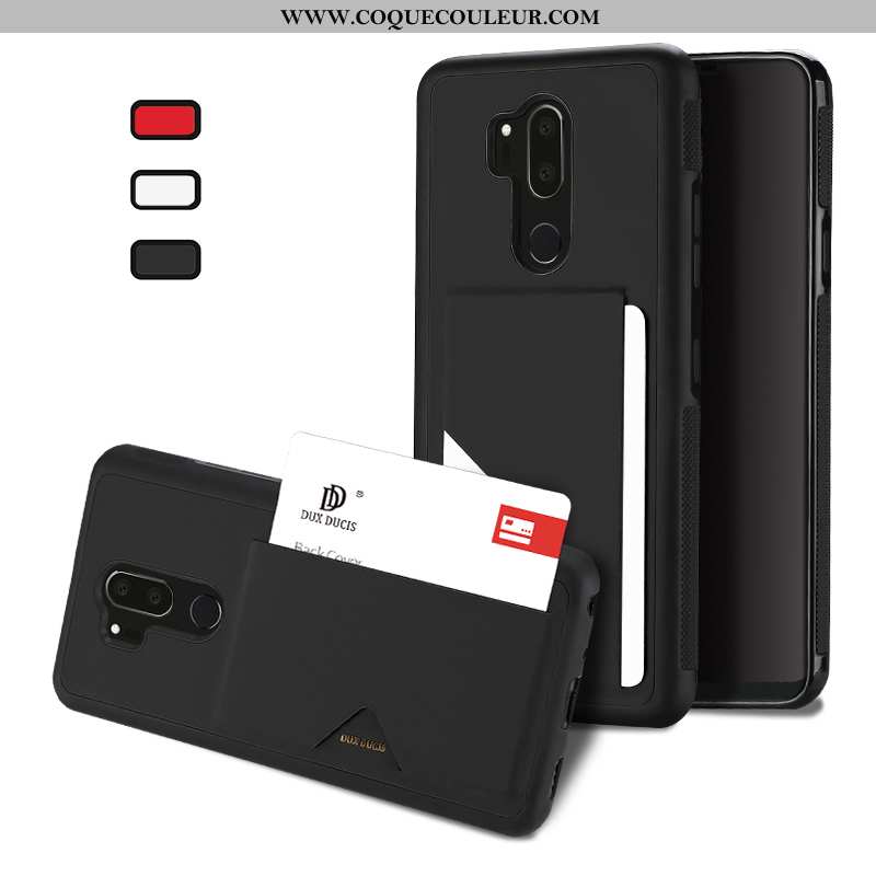 Housse Lg G7 Thinq Fluide Doux Cuir, Étui Lg G7 Thinq Protection Téléphone Portable Noir