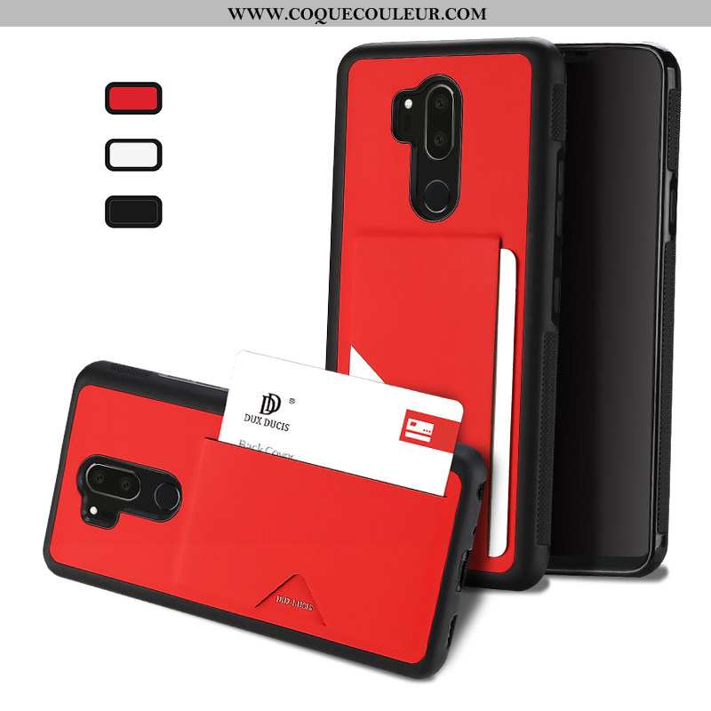 Housse Lg G7 Thinq Fluide Doux Cuir, Étui Lg G7 Thinq Protection Téléphone Portable Noir