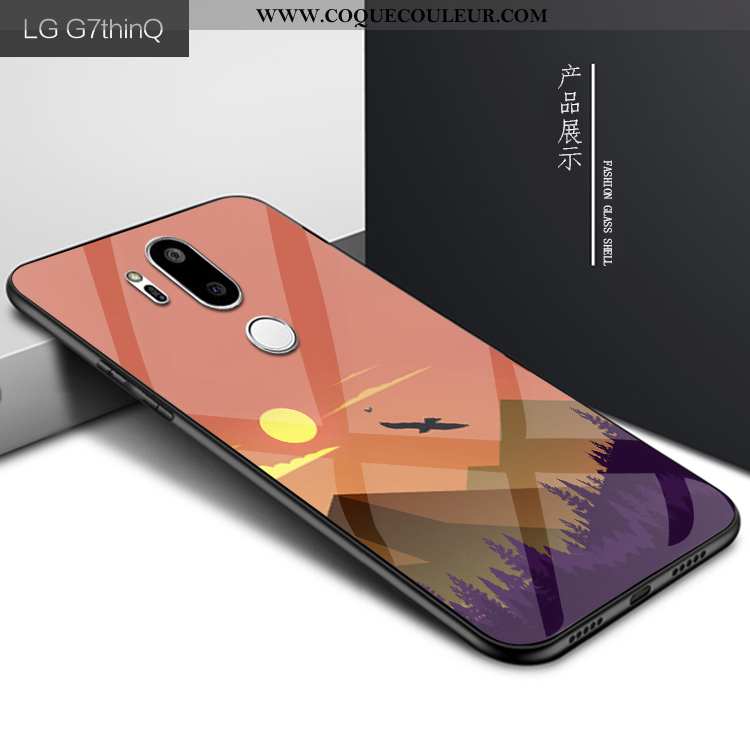 Housse Lg G7 Thinq Verre Étui Téléphone Portable, Lg G7 Thinq Personnalité Protection Violet