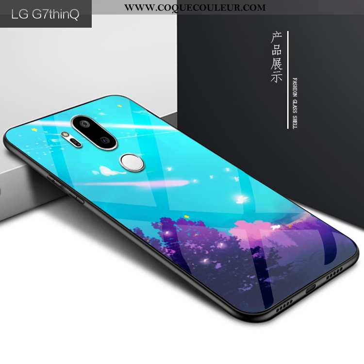 Housse Lg G7 Thinq Verre Étui Téléphone Portable, Lg G7 Thinq Personnalité Protection Violet