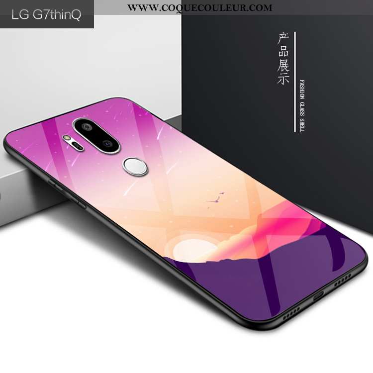 Housse Lg G7 Thinq Verre Étui Téléphone Portable, Lg G7 Thinq Personnalité Protection Violet