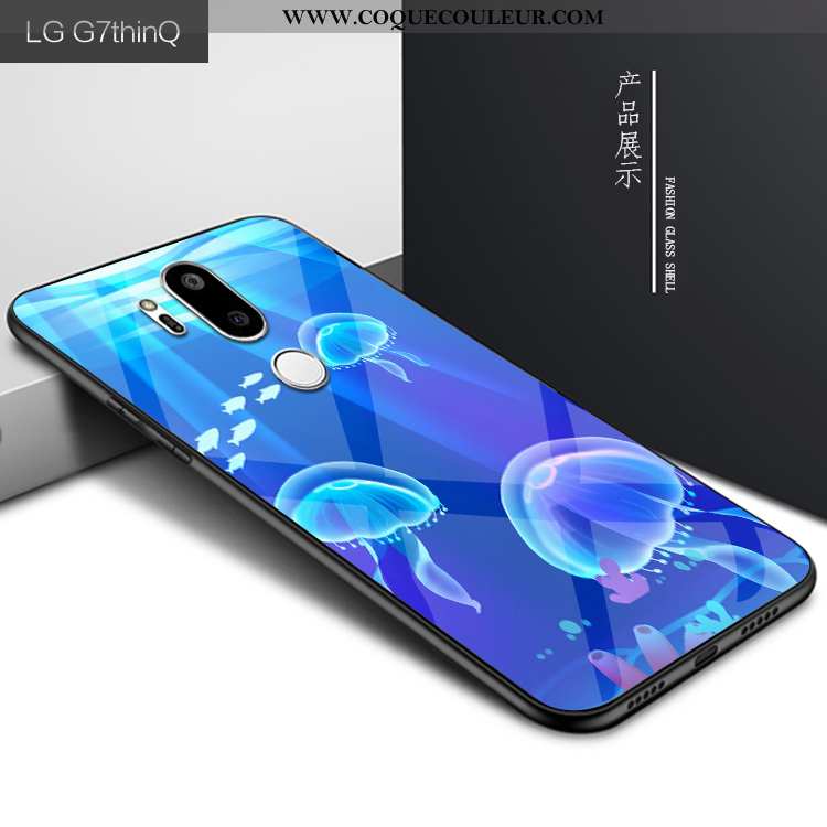 Housse Lg G7 Thinq Verre Étui Téléphone Portable, Lg G7 Thinq Personnalité Protection Violet