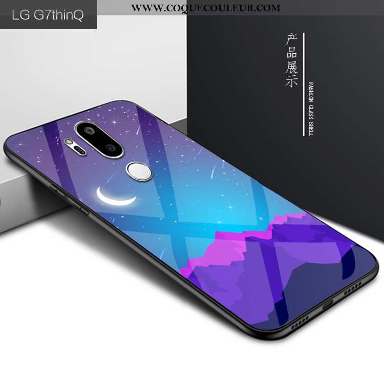 Housse Lg G7 Thinq Verre Étui Téléphone Portable, Lg G7 Thinq Personnalité Protection Violet