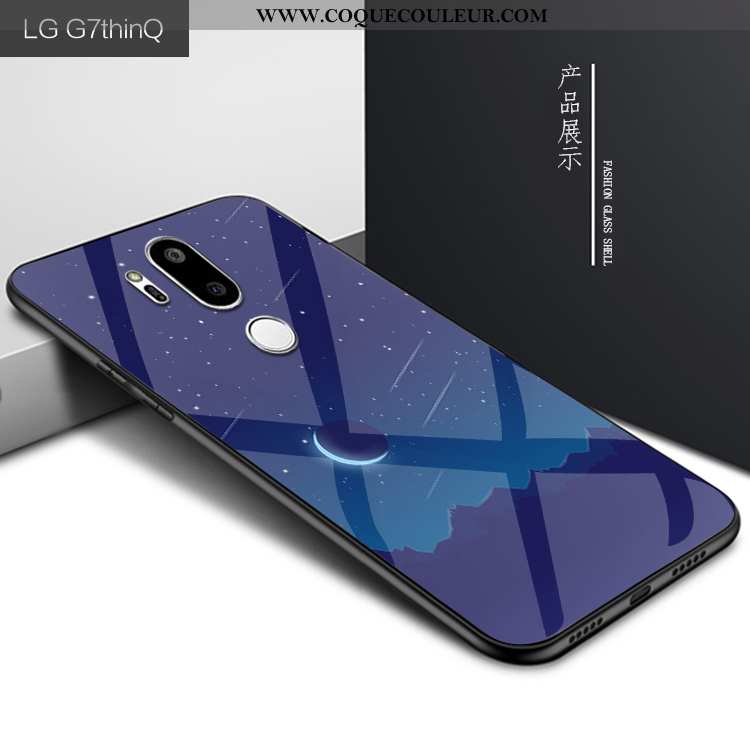 Housse Lg G7 Thinq Verre Étui Téléphone Portable, Lg G7 Thinq Personnalité Protection Violet