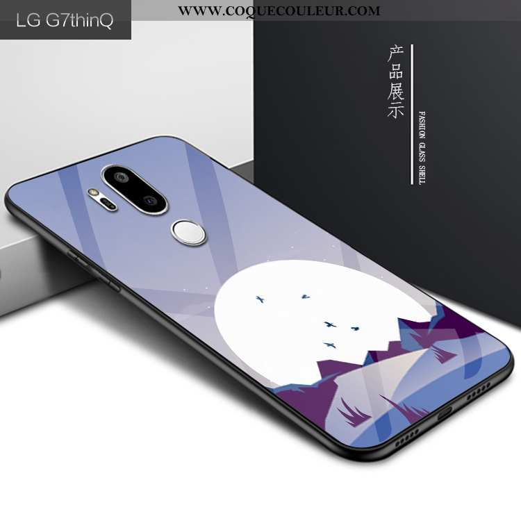 Housse Lg G7 Thinq Verre Étui Téléphone Portable, Lg G7 Thinq Personnalité Protection Violet