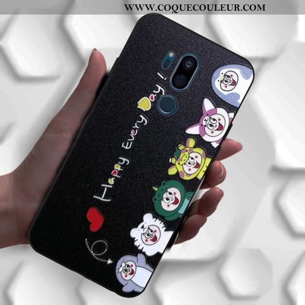 Étui Lg G7 Thinq Fluide Doux Chat Charmant, Coque Lg G7 Thinq Silicone Personnalisé Noir