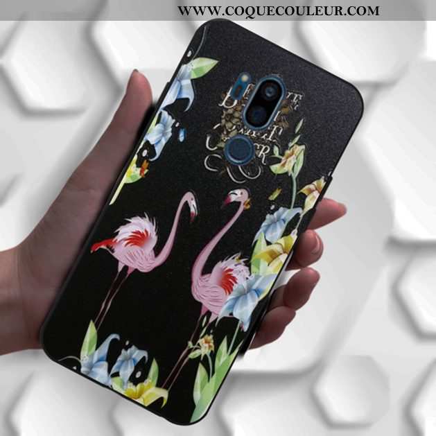 Étui Lg G7 Thinq Fluide Doux Chat Charmant, Coque Lg G7 Thinq Silicone Personnalisé Noir