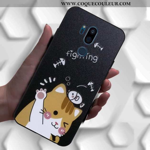 Étui Lg G7 Thinq Fluide Doux Chat Charmant, Coque Lg G7 Thinq Silicone Personnalisé Noir